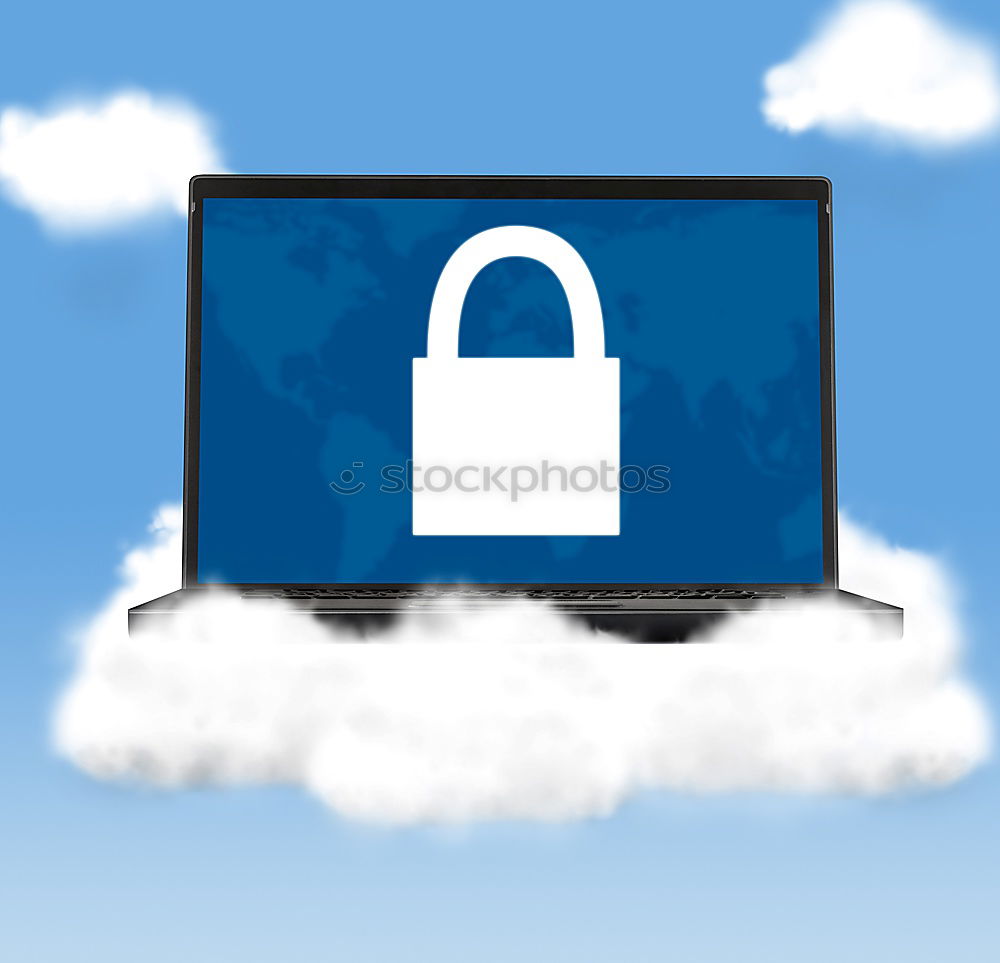 Similar – Image, Stock Photo Lock in front of notebook as symbol for privacy & antivirus protection