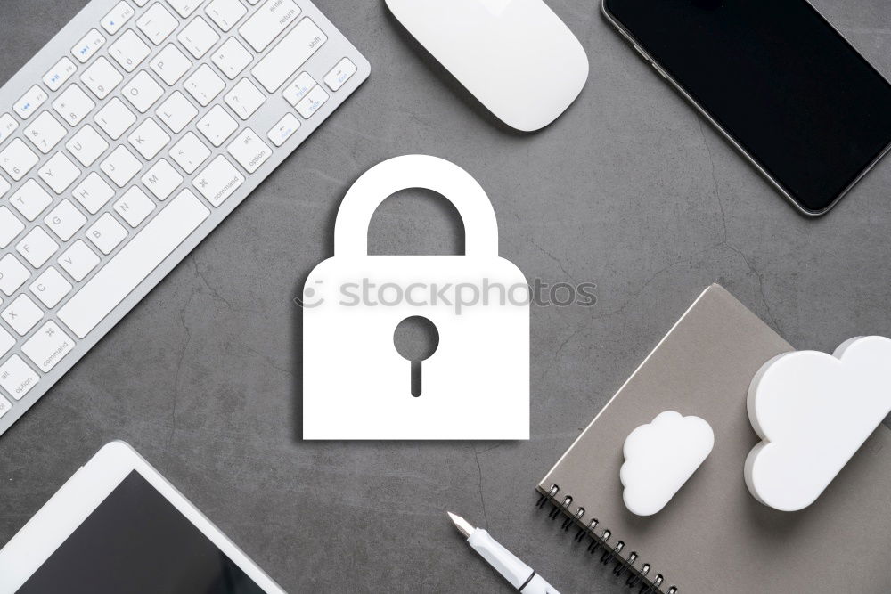 Similar – Image, Stock Photo Lock in front of notebook as symbol for privacy & antivirus protection