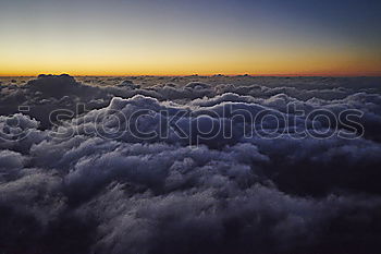 Image, Stock Photo Sunset over the Clouds Red