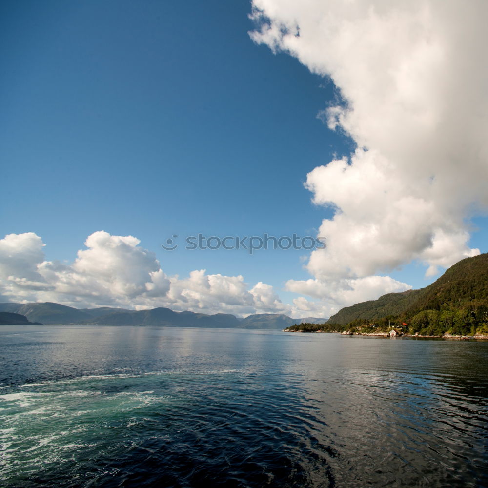 Similar – Image, Stock Photo View of the Storfjord in Norway