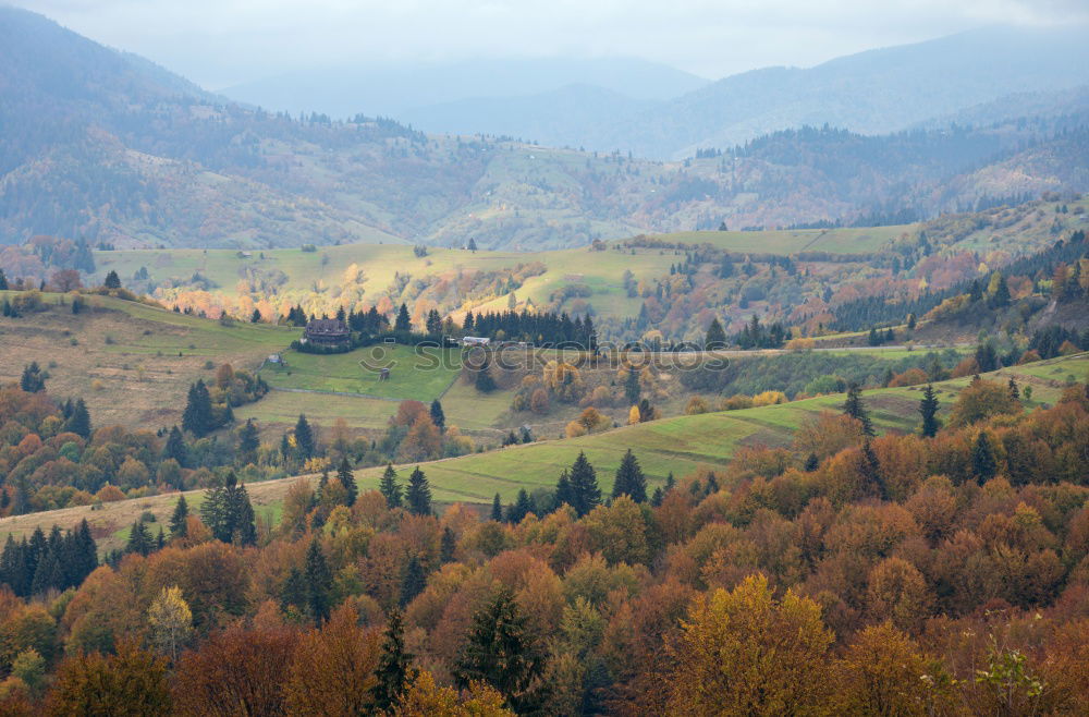 Similar – Image, Stock Photo Green hills in mountain valley. Spring landscape.