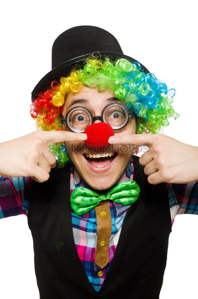 Similar – Young man wearing a clown costume