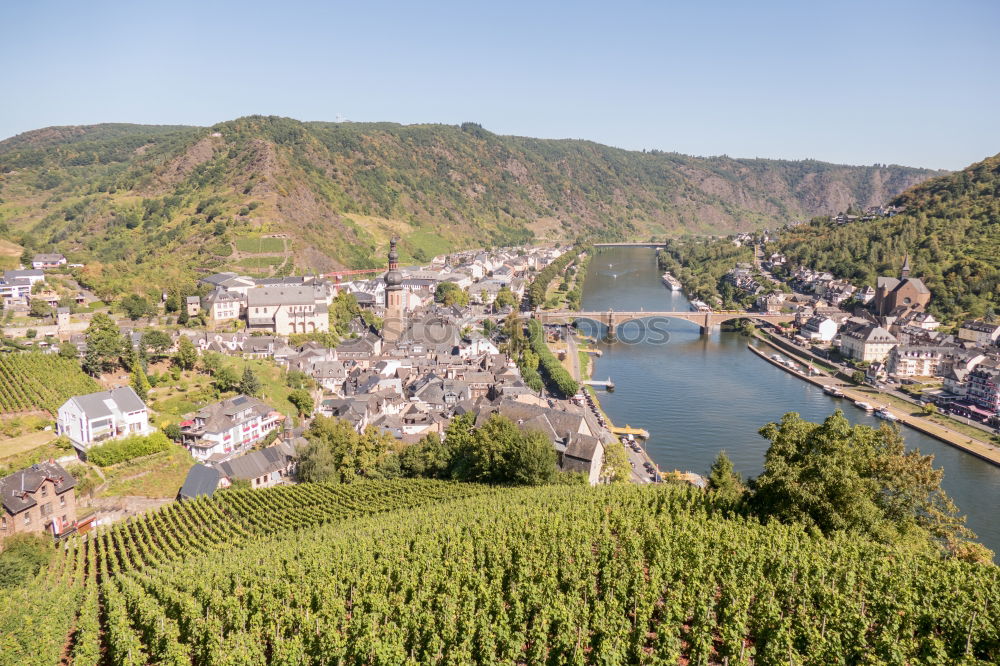 View of Bremm on the Mosel with Mosel loop