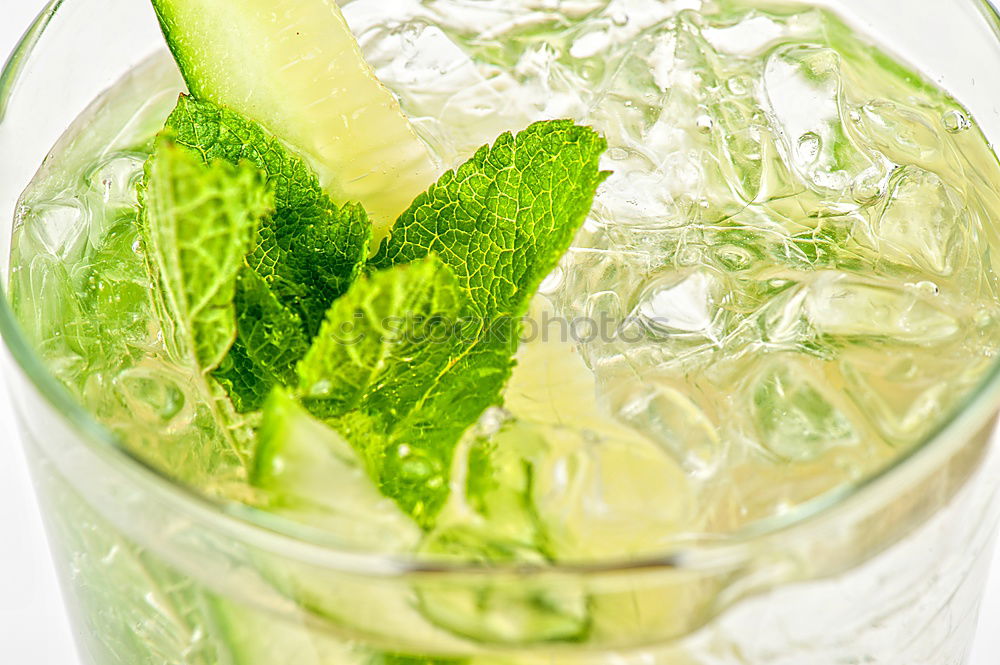 Similar – Mojito cocktail in glass on yellow background