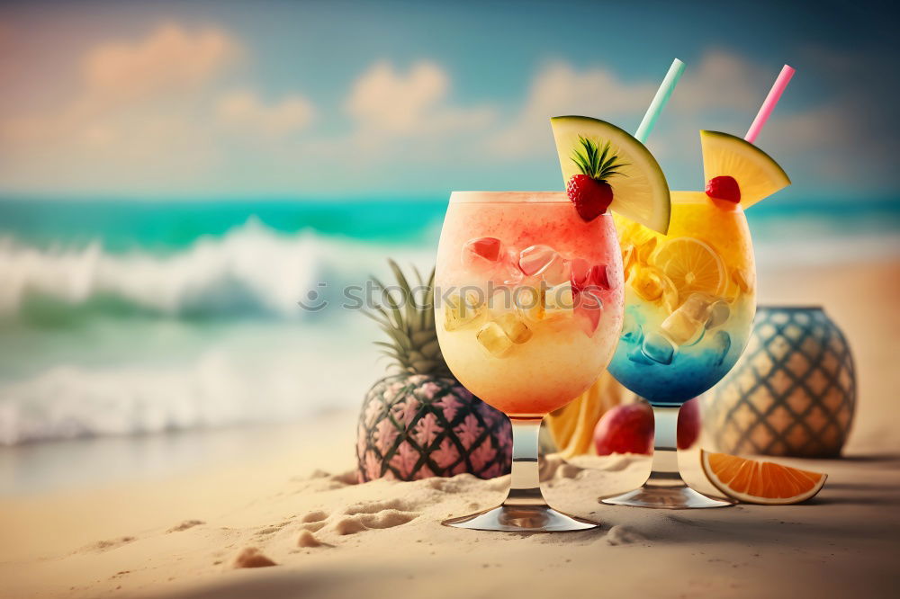 Similar – Image, Stock Photo Healthy fruit platter with pineapple, oranges and watermelon