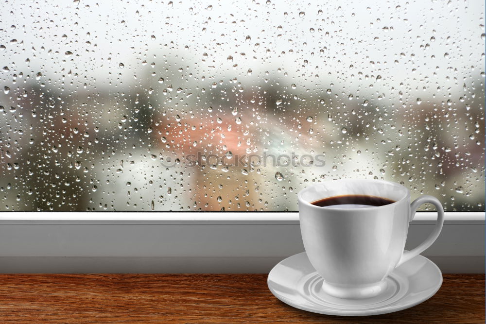 Image, Stock Photo cozy autumn morning at home. Hot tea and candle