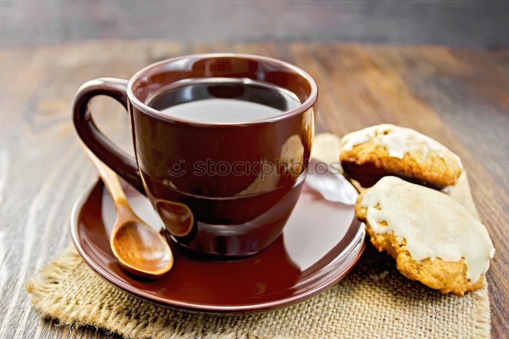 Similar – Image, Stock Photo A few books with cup of coffee and cookies on wooden floor