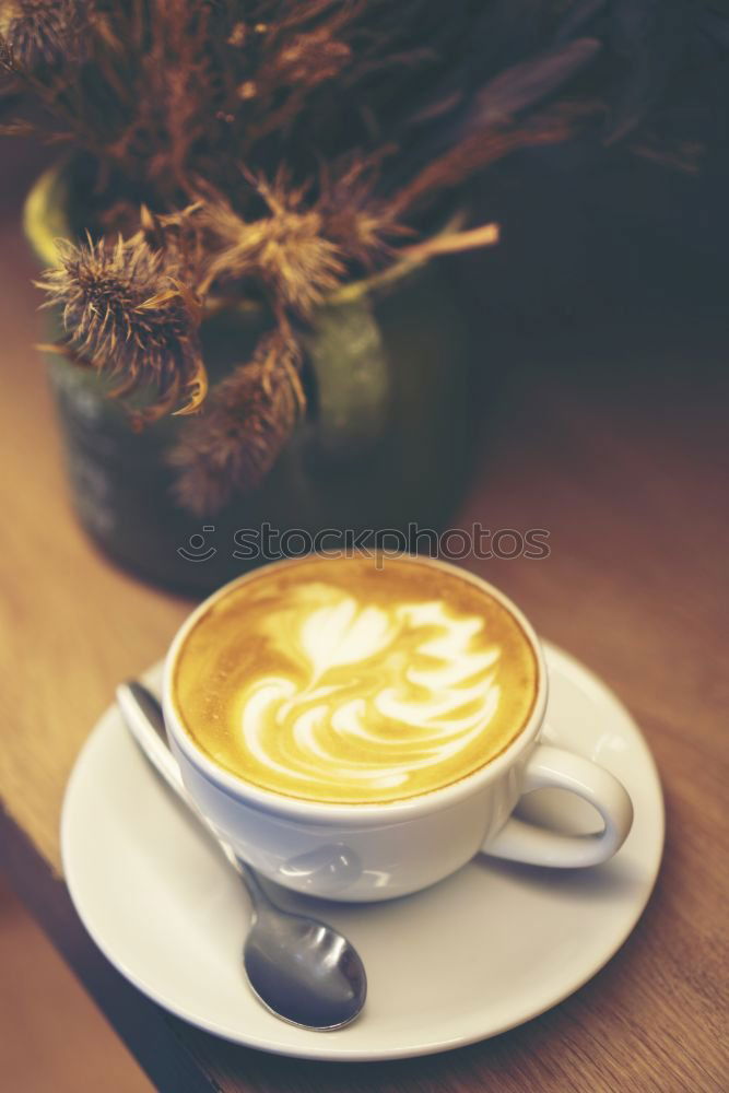 Similar – Image, Stock Photo Cup of latte with flower
