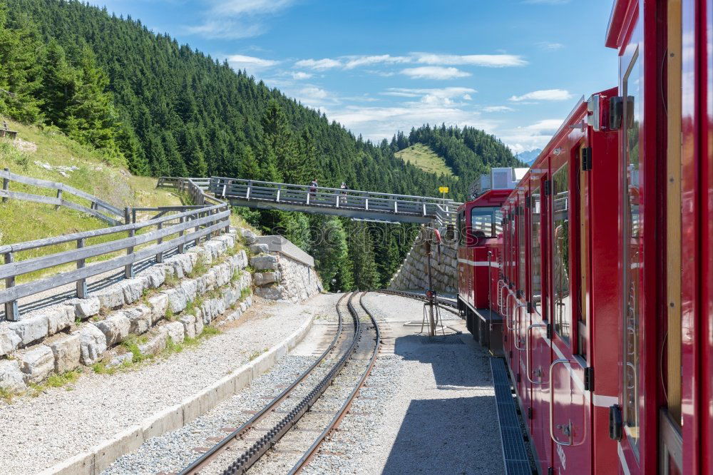 Similar – Image, Stock Photo Bernina Express in the autumn forest near Pontresina