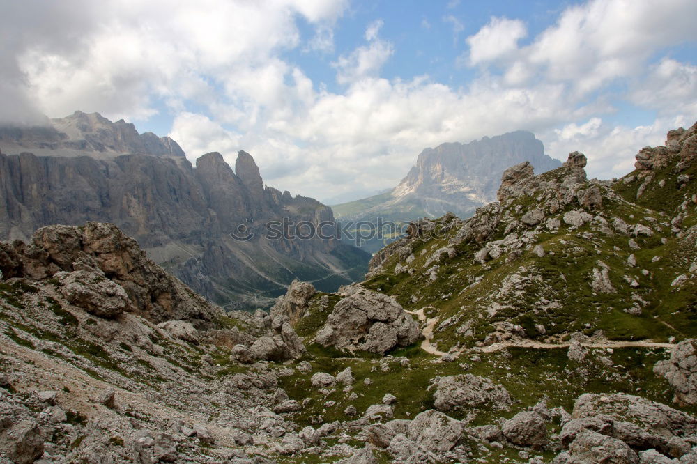 Similar – Image, Stock Photo Mountains with clouds in the mountains in South Tyrol IV
