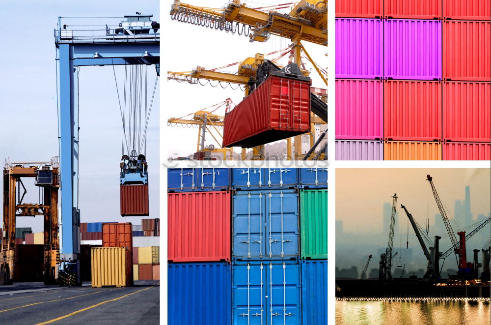 Similar – Container ship unloading in deep sea port, Global business logistic import export freight shipping transportation oversea worldwide by container ship in open sea, Container vessel loading cargo freight ship.