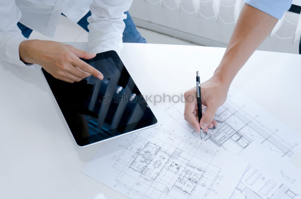 Similar – Image, Stock Photo Architecture, engineering plans and drawing equipment