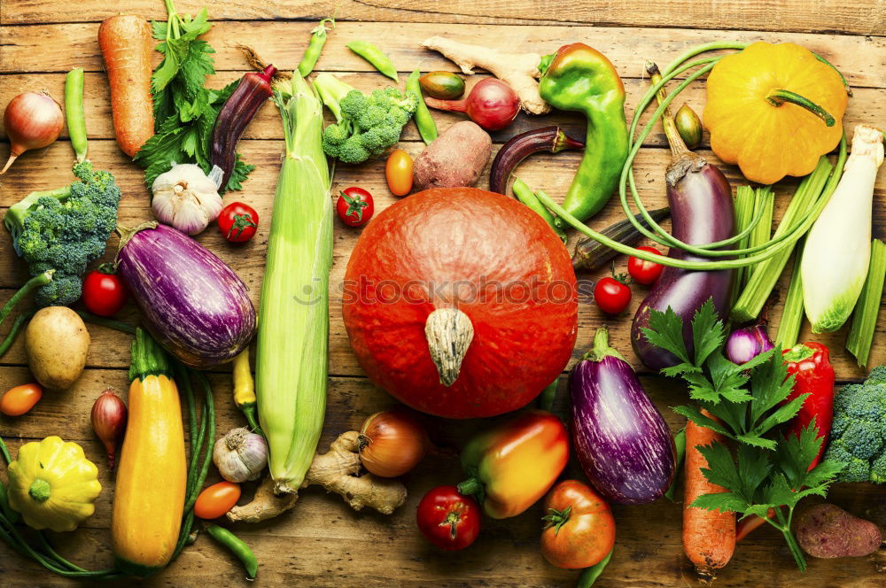 Similar – Pumpkins and various autumn vegetables