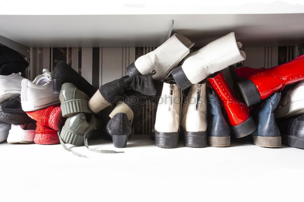 Image, Stock Photo Shelves with different shoes