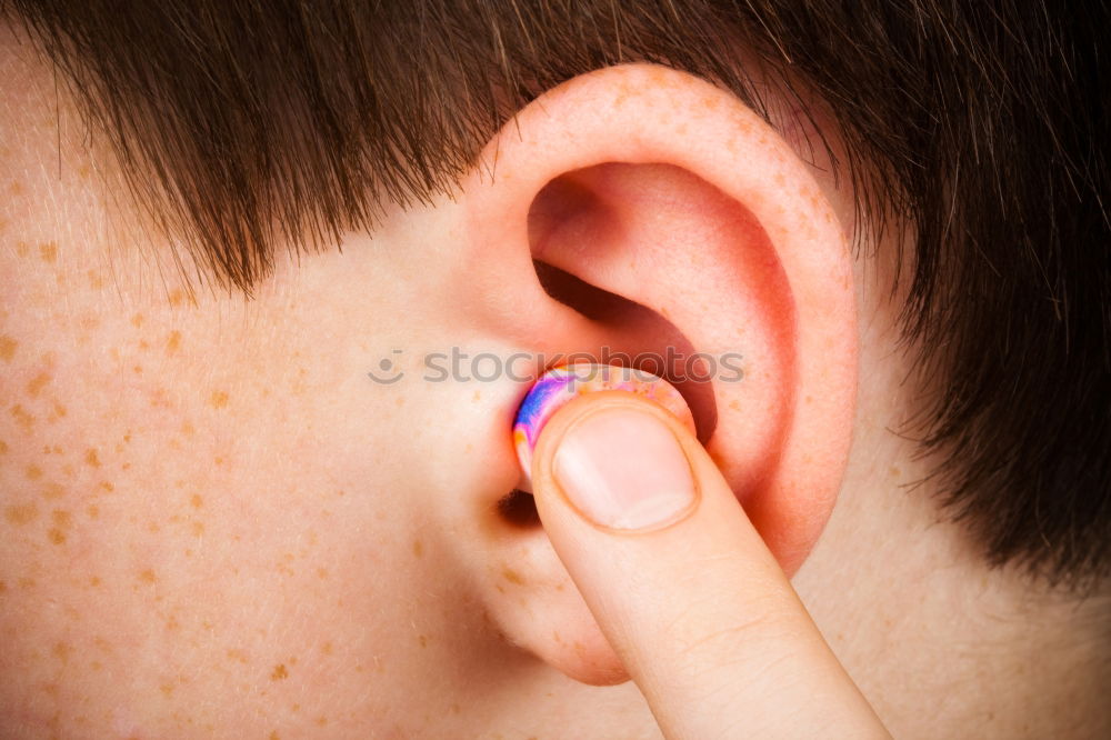 Similar – Image, Stock Photo Person with piercing and earphones