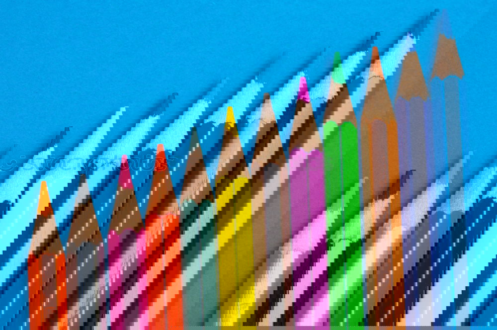 Similar – Image, Stock Photo Diversity concept. row of mix color pencil on blue background