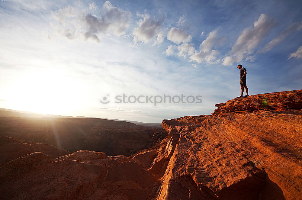 Similar – Image, Stock Photo Hikers on the summit.