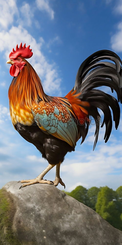 Similar – Image, Stock Photo Young cock between young chickens