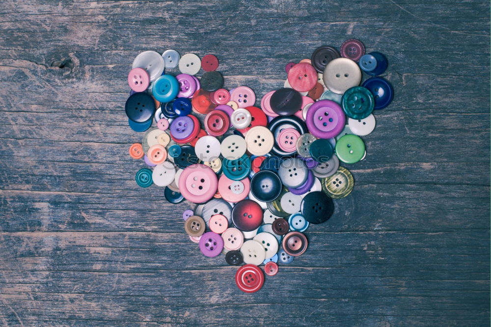 Similar – Image, Stock Photo Colorful set of sewing spools on wooden table