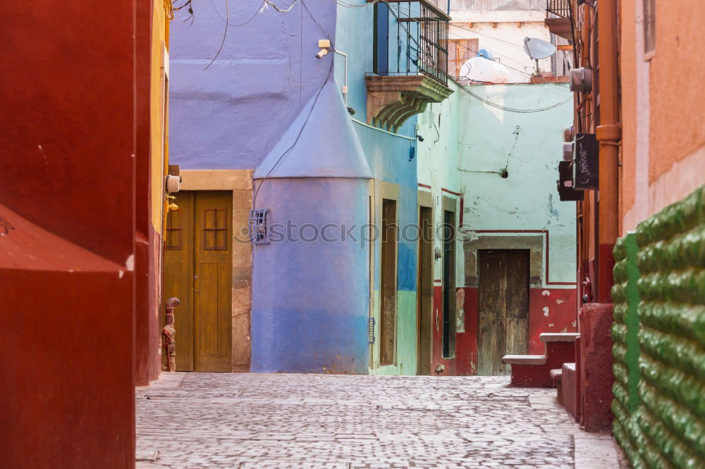 Image, Stock Photo Destroyed bicycle leaning colored house in Burano, Italy.