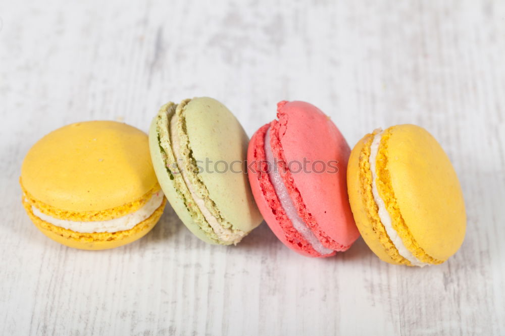 Similar – Image, Stock Photo Colorful macarons on white wooden table