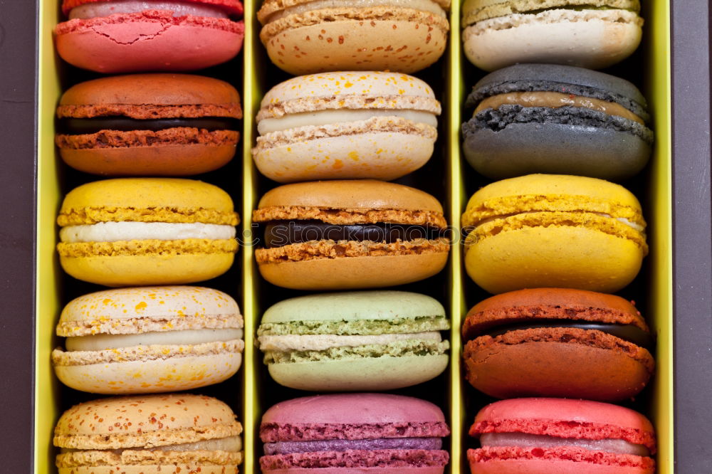 Similar – Multicolored macarons in a paper box