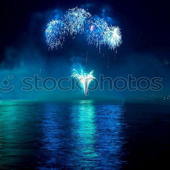 Similar – Image, Stock Photo Blue fireworks on the black sky