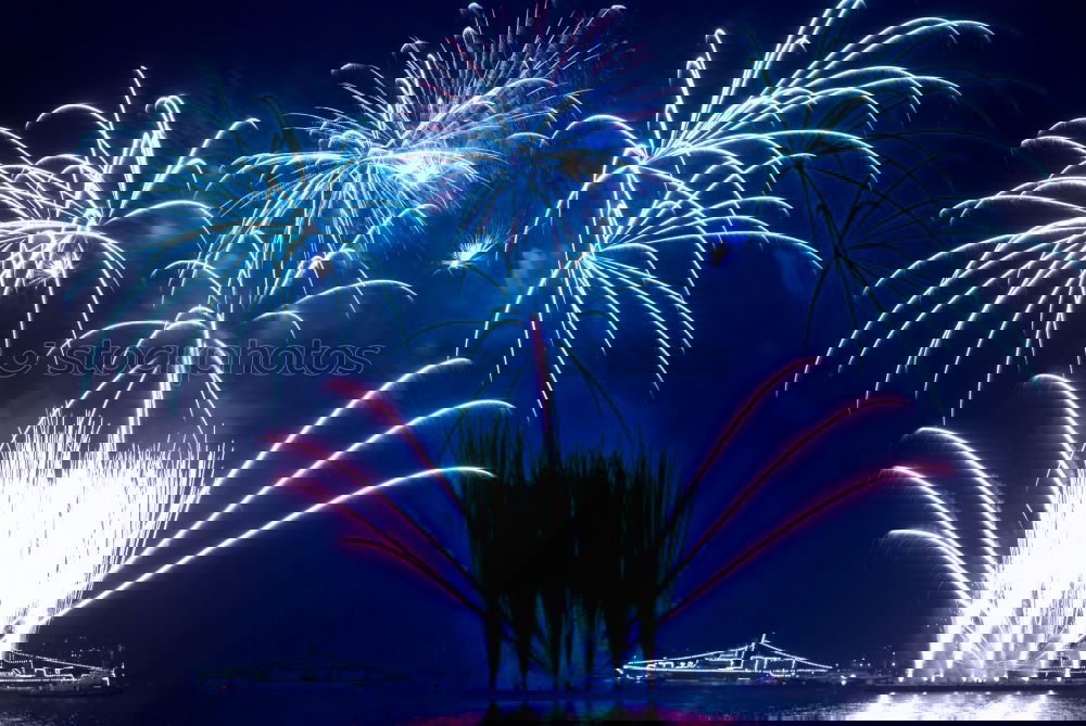 Similar – Image, Stock Photo Blue colorful fireworks on the black sky