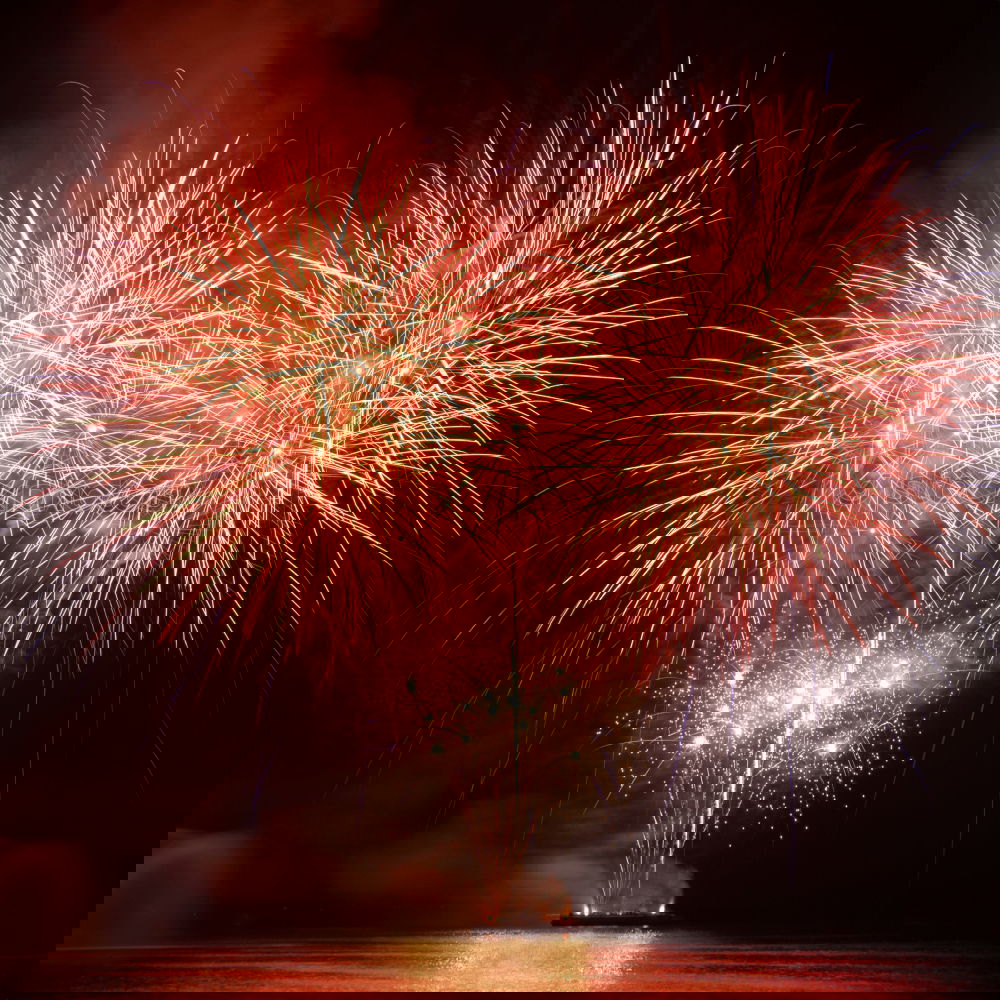 Similar – Image, Stock Photo Red fireworks on the black sky