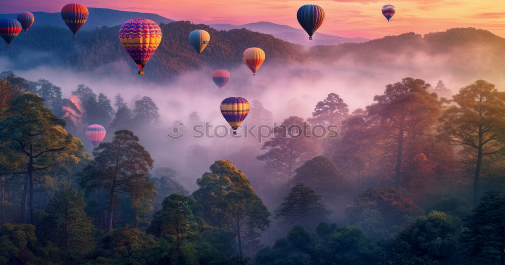 Similar – Image, Stock Photo Birds and hot air balloons above Bagan