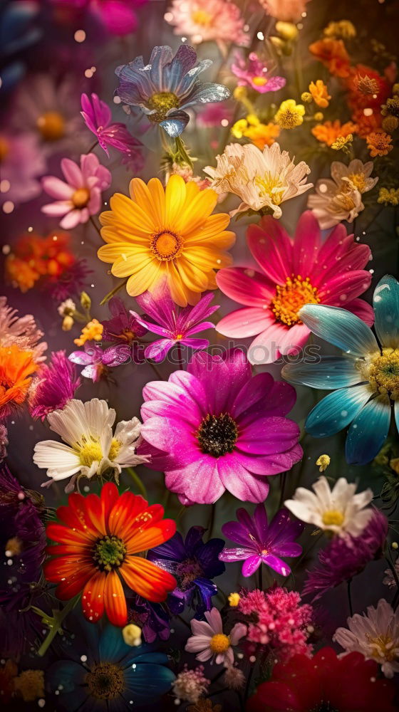 Similar – Image, Stock Photo Flowers on red wooden table