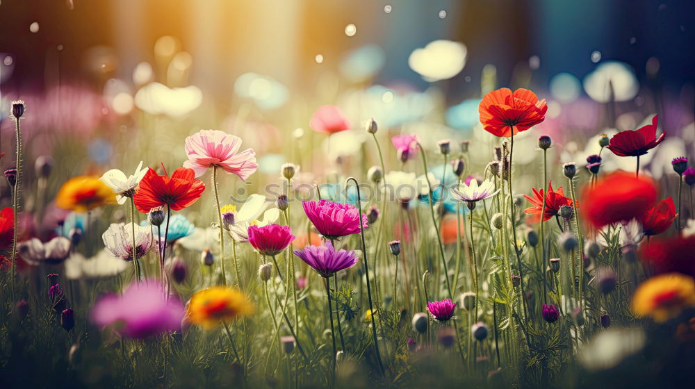 Similar – Image, Stock Photo Wild poppies at sunset