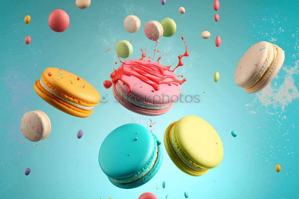 Similar – Image, Stock Photo Waffles, brownie and smoothie with red berries.