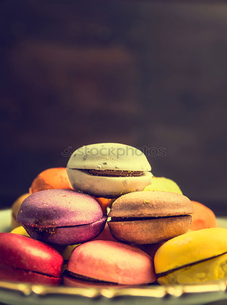 Similar – Image, Stock Photo Chocolate, coffee and vanilla macarons