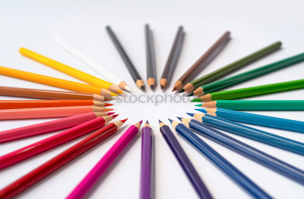 Similar – Image, Stock Photo Idea sharing concept, multicolored pencils on blue background