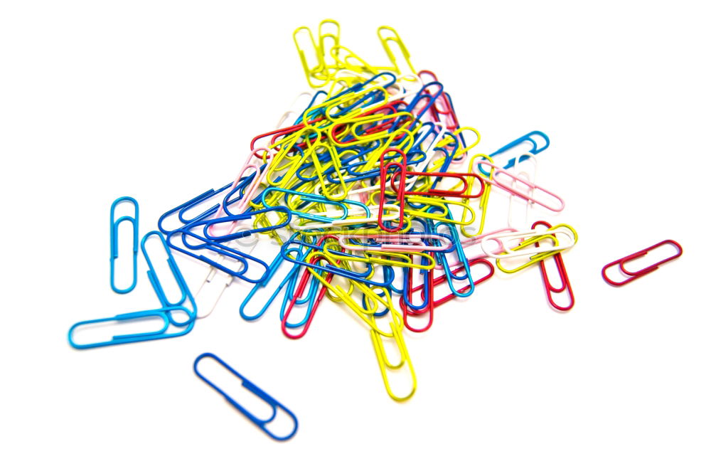 Image, Stock Photo Coloured paperclips