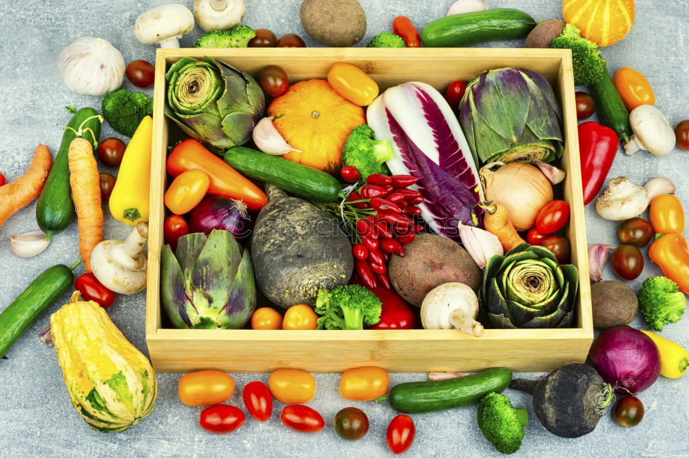 Similar – Pumpkins and various autumn vegetables