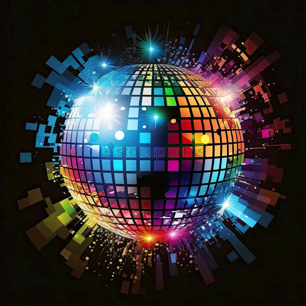 Image, Stock Photo Mirror ball retro background