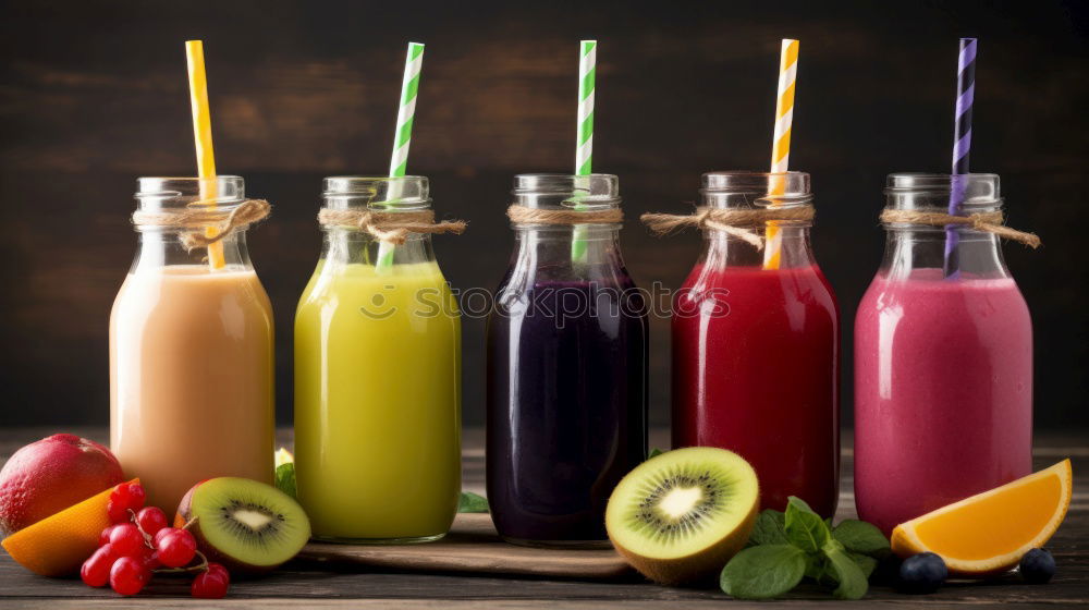 Similar – Colourful smoothies or juices in bottles with fresh ingredients