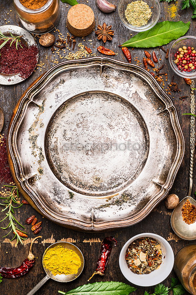 Similar – Image, Stock Photo Oriental spices around the empty plate