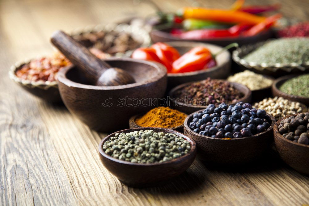 Similar – Image, Stock Photo Set of various spices on table