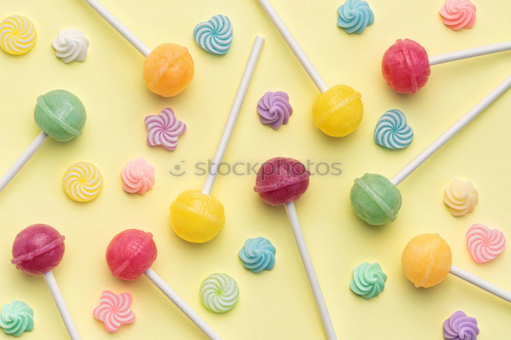 Similar – Image, Stock Photo Sweet cake pops on yellow background