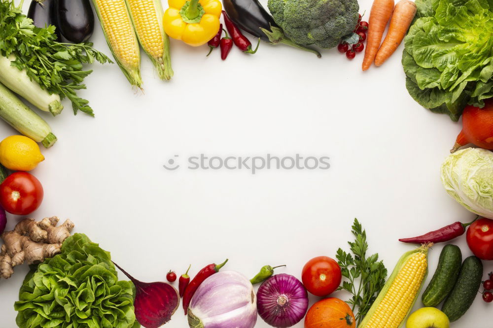 Similar – Fresh vegetables around a white table