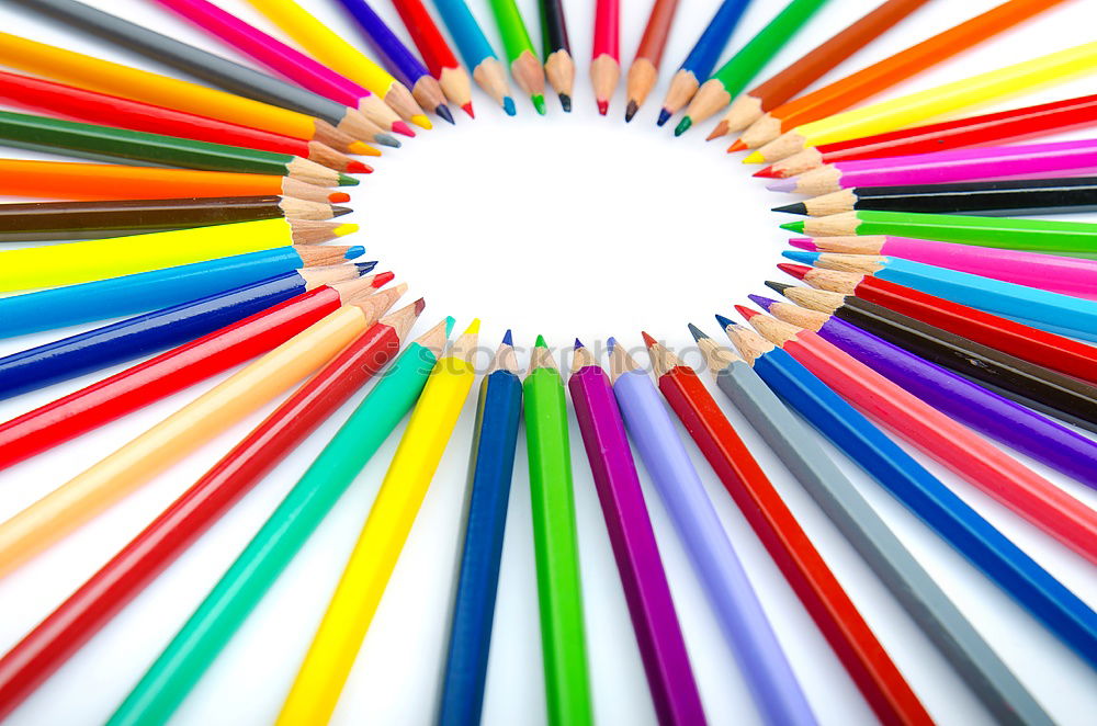 Similar – Image, Stock Photo Idea sharing concept, multicolored pencils on blue background