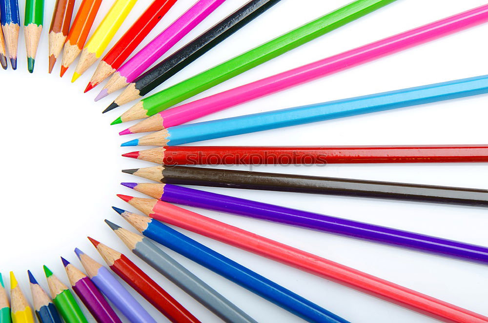 Similar – Image, Stock Photo Idea sharing concept, multicolored pencils on blue background