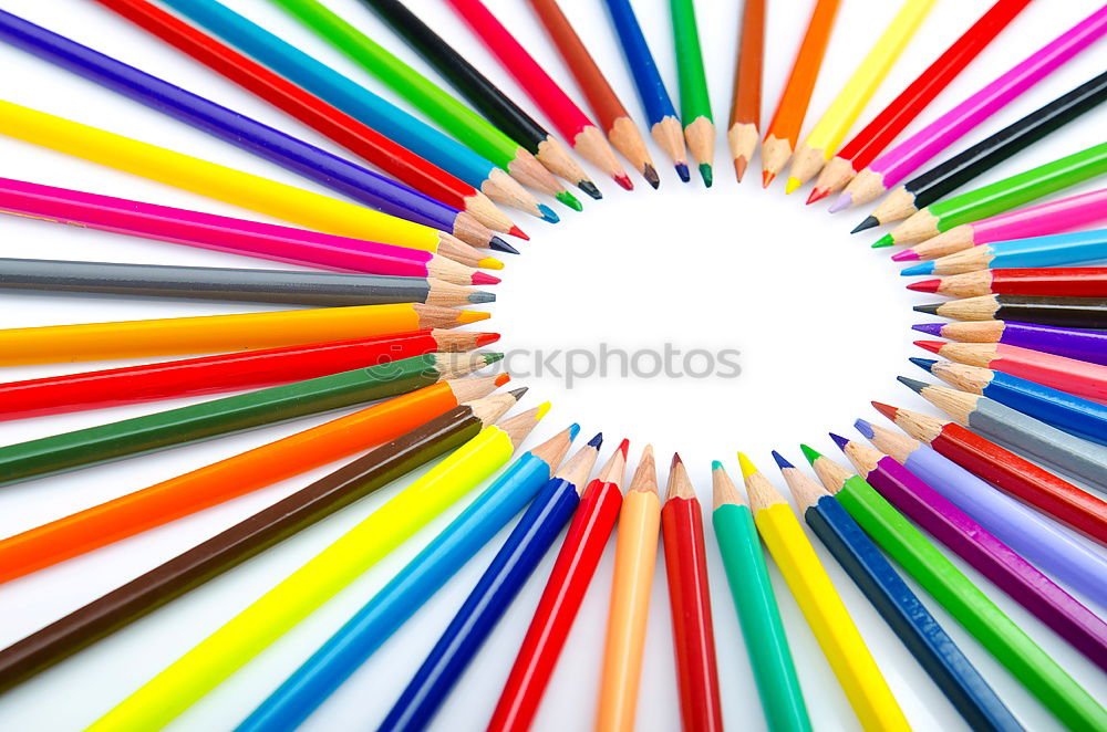 Similar – Image, Stock Photo Idea sharing concept, multicolored pencils on blue background