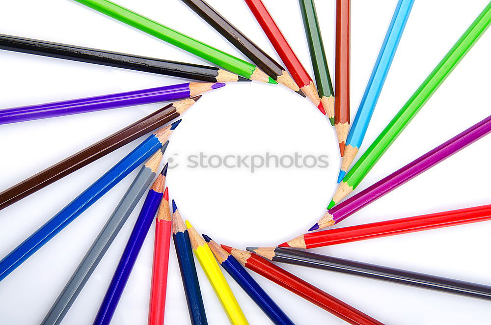 Similar – Image, Stock Photo Idea sharing concept, multicolored pencils on blue background