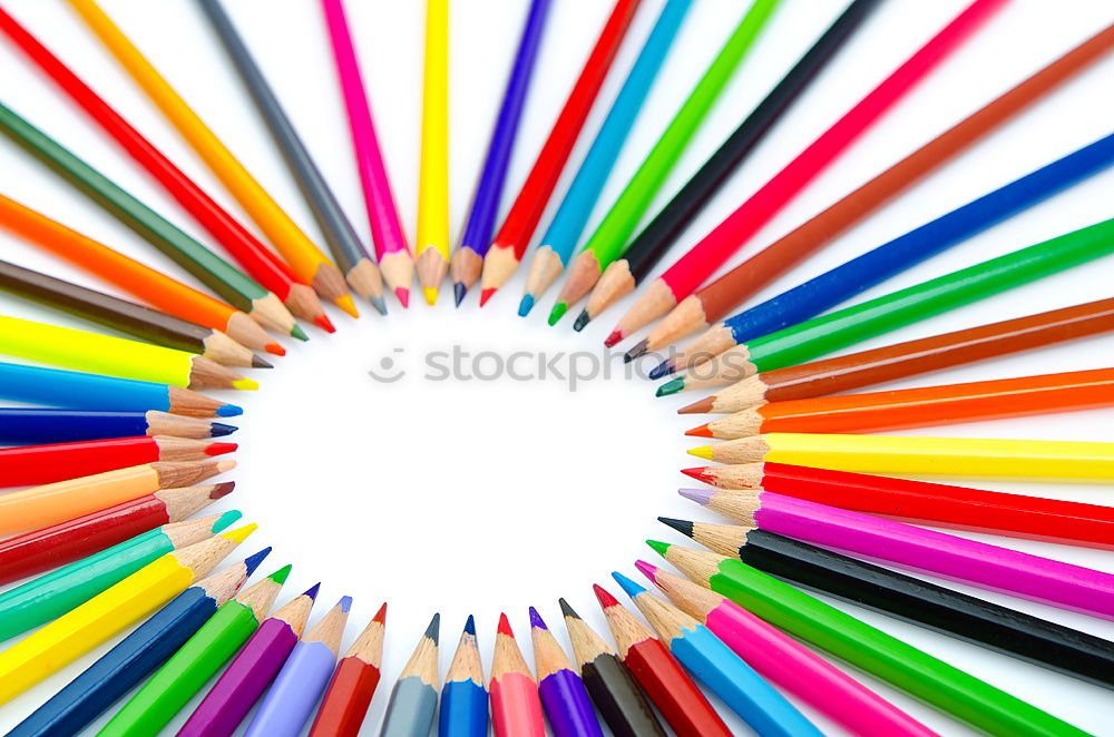 Similar – Image, Stock Photo Idea sharing concept, multicolored pencils on blue background