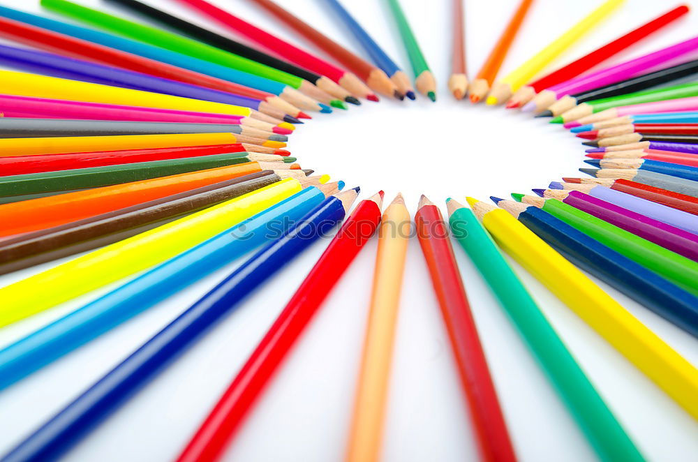 Similar – Image, Stock Photo Idea sharing concept, multicolored pencils on blue background