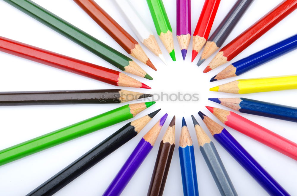 Similar – Image, Stock Photo Idea sharing concept, multicolored pencils on blue background